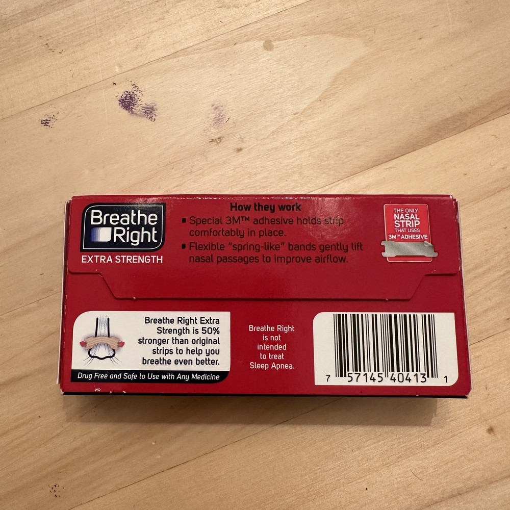 Breathe Right Nasal Strips Trial Pack, 8 Tan Strips NEW