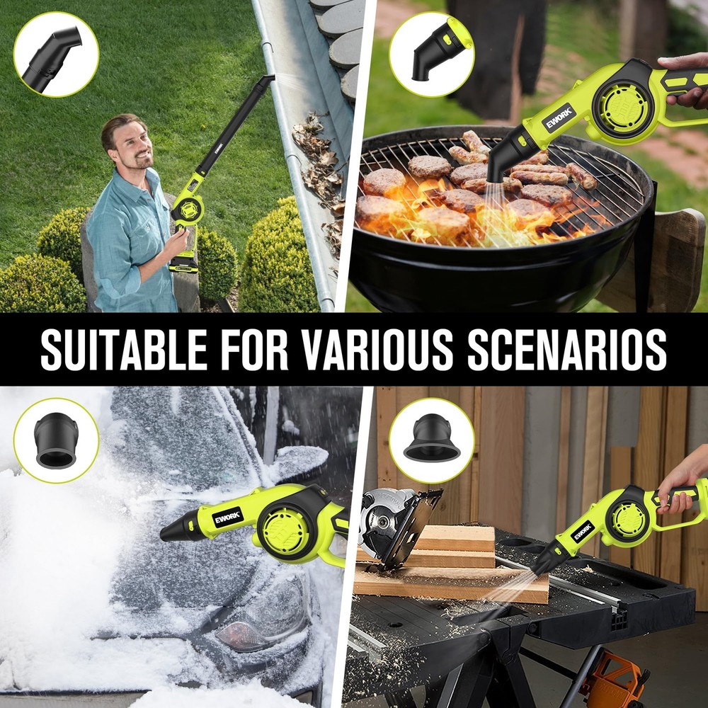 EWORK Small Leaf Blower Cordless 21V Mini Leaf Blower 200 MPH with Battery an...