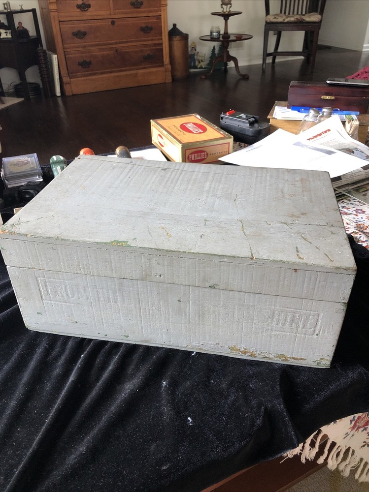 Vintage Handmade Wood Chest Tool Box Old Rustic Storage Sunkist Fruit Box