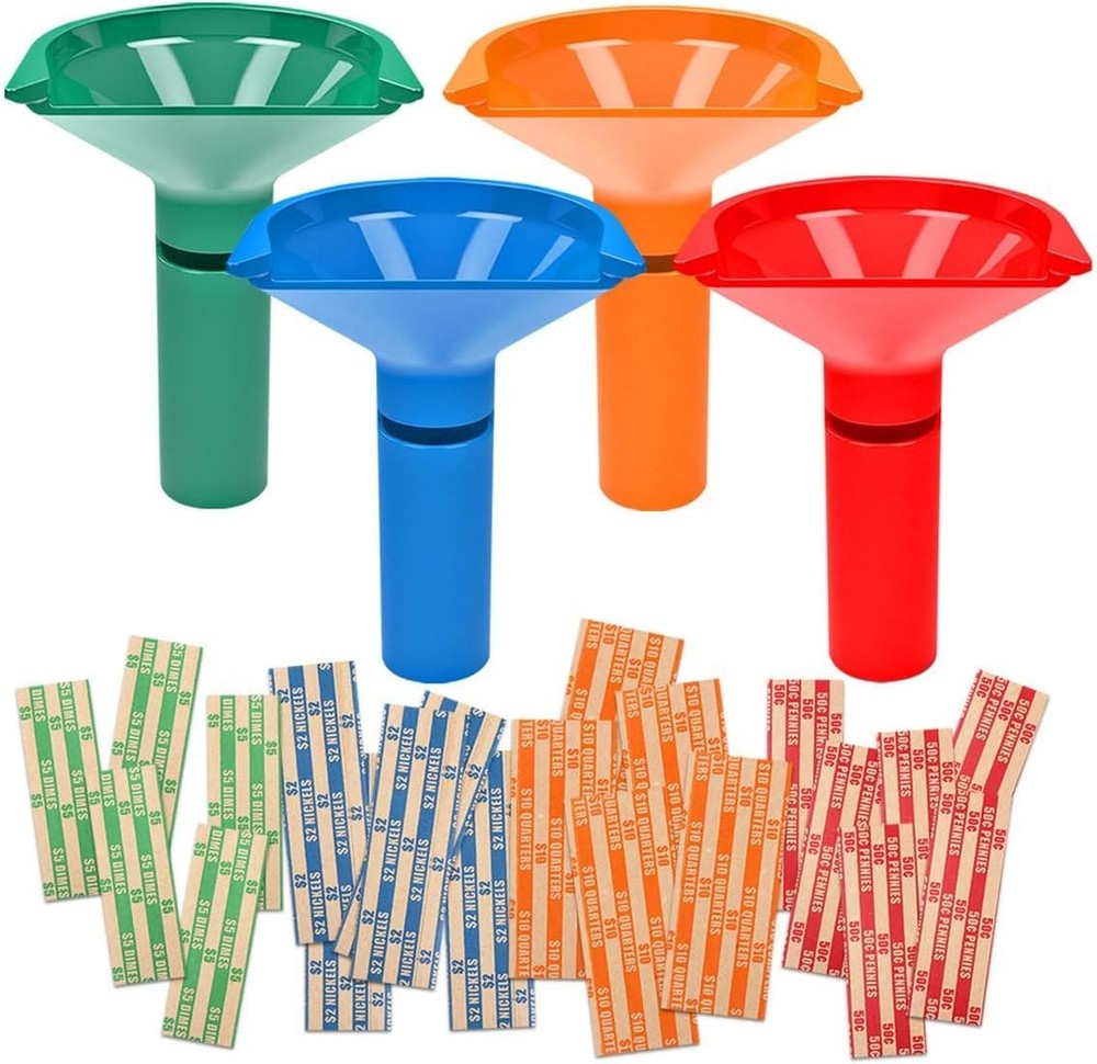 Durable Coin Sorting Tubes & Assorted Wrappers Bundle – Perfect for Collectors