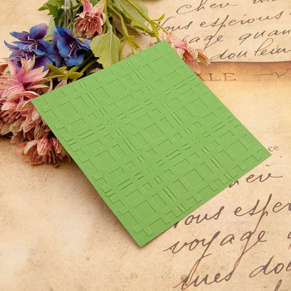 Plaid Background Plastic Embossing Folder (5.9"X5.9''| Plaid Pattern) Paper Craf