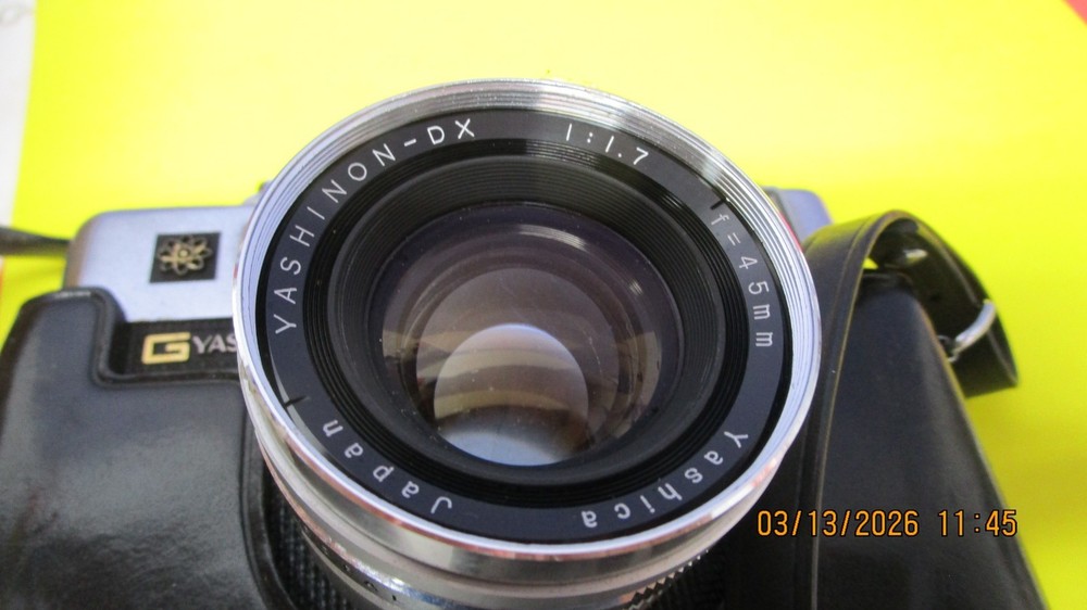 ashika Electra 35 camera 45 mm lens leather case