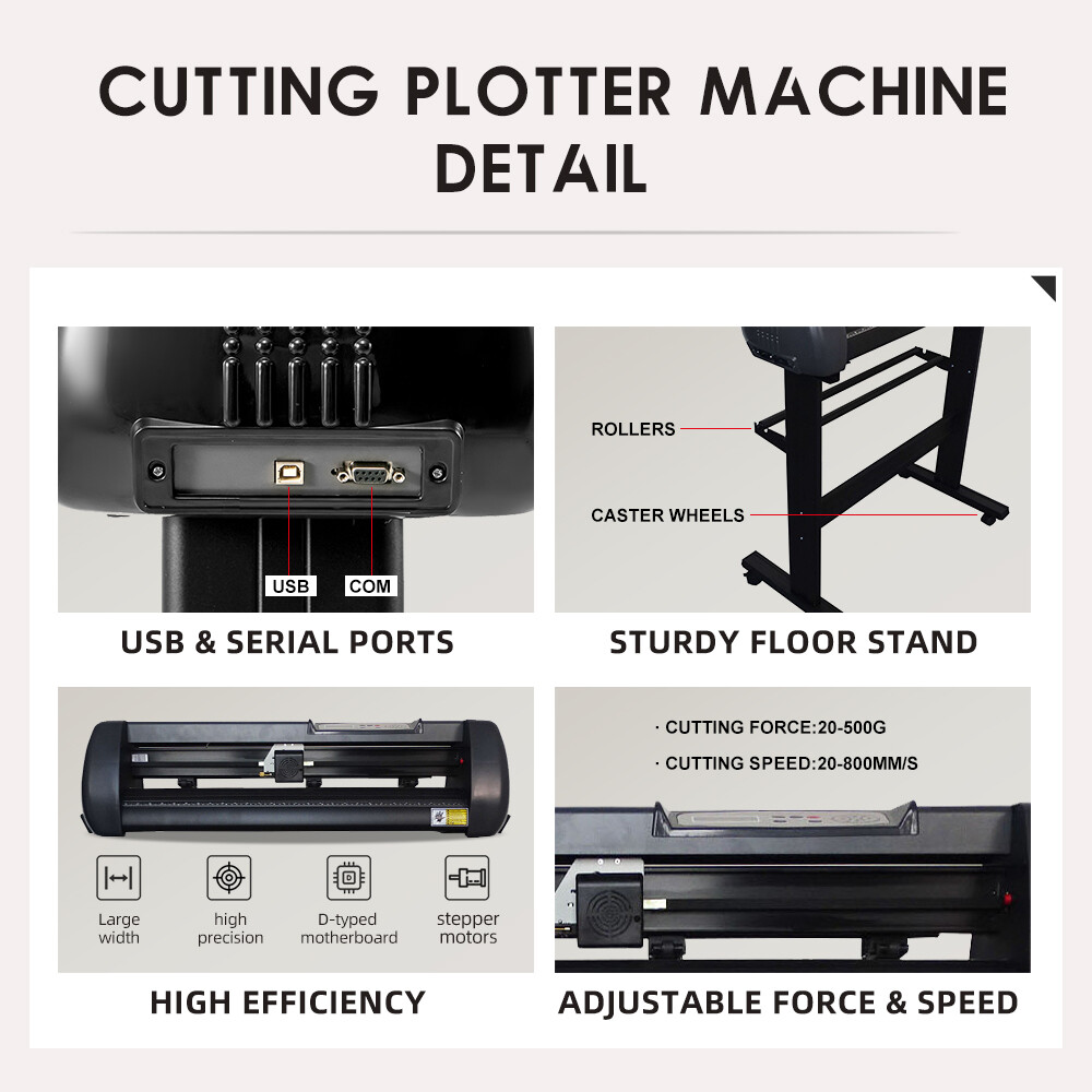 High Speed 34'' Cutting Plotter Machine with Adjustable Cutting Force and Speed