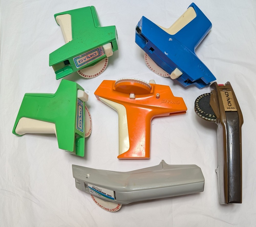 Lot(6) Vintage Assorted Dymo Label Makers