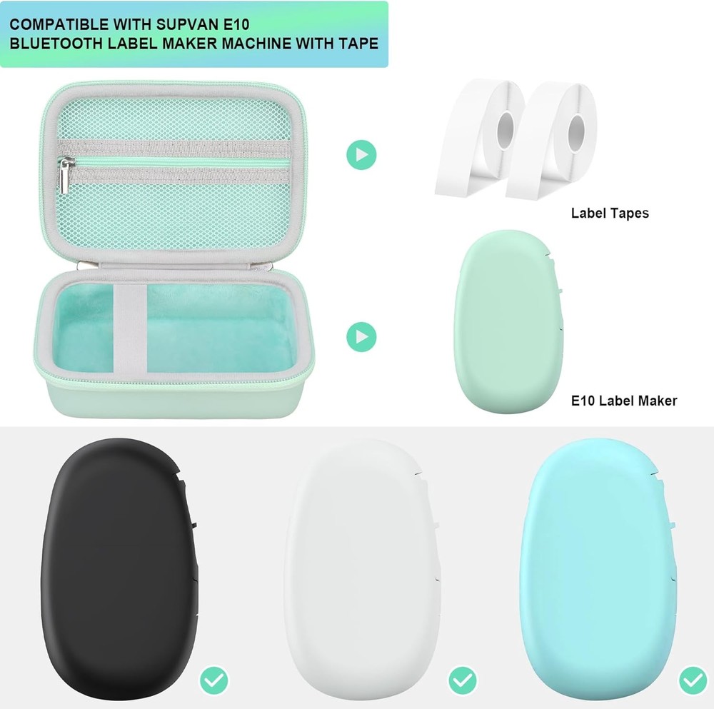 Hard Carrying Case for SUPVAN E10 Bluetooth Label Maker Machine, Green1