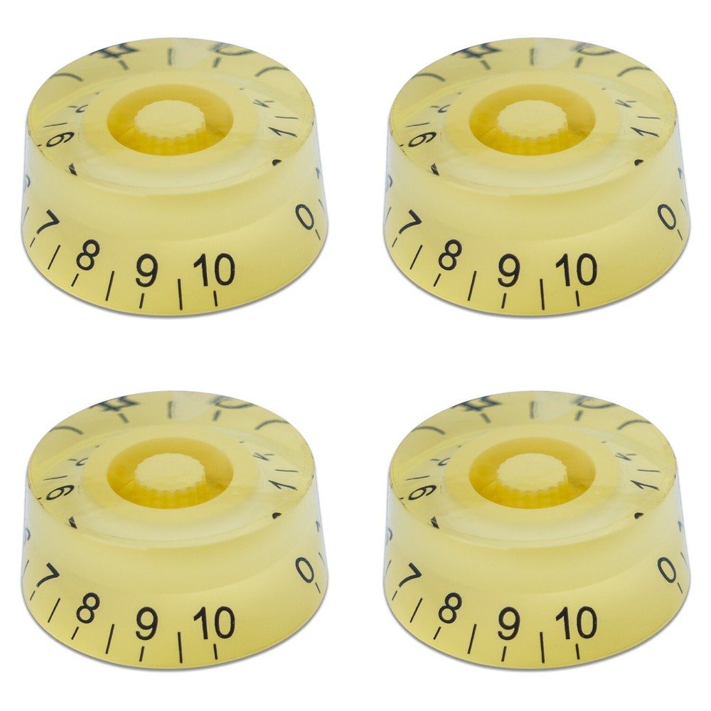 4Pcs Cream Guitar Knobs Bass Knobs Push-in Volume Amplifier Audio Control Knobs