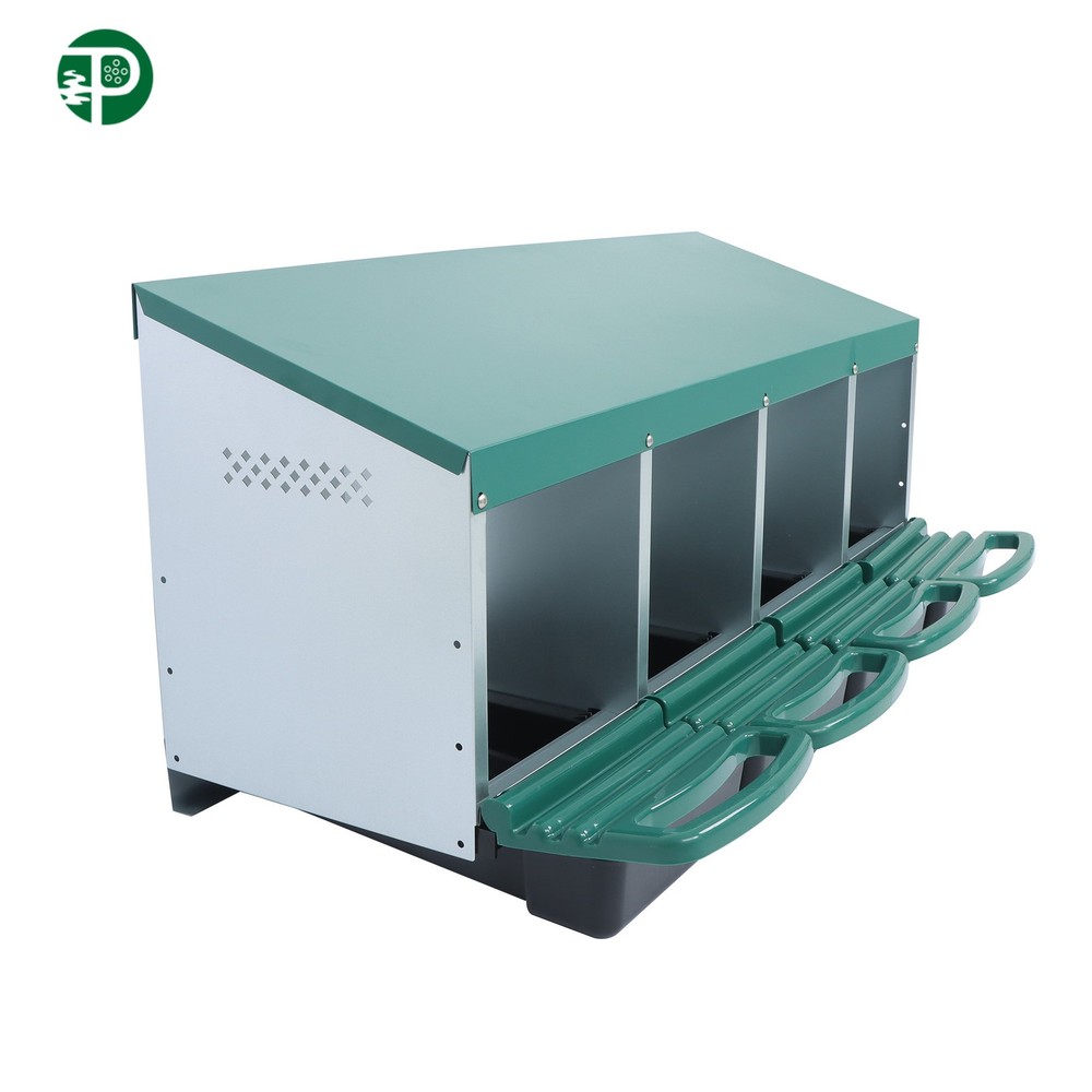 Chicken Nesting Boxes With Perch Metal Chicken Egg Laying 4 Hole Nesting Box