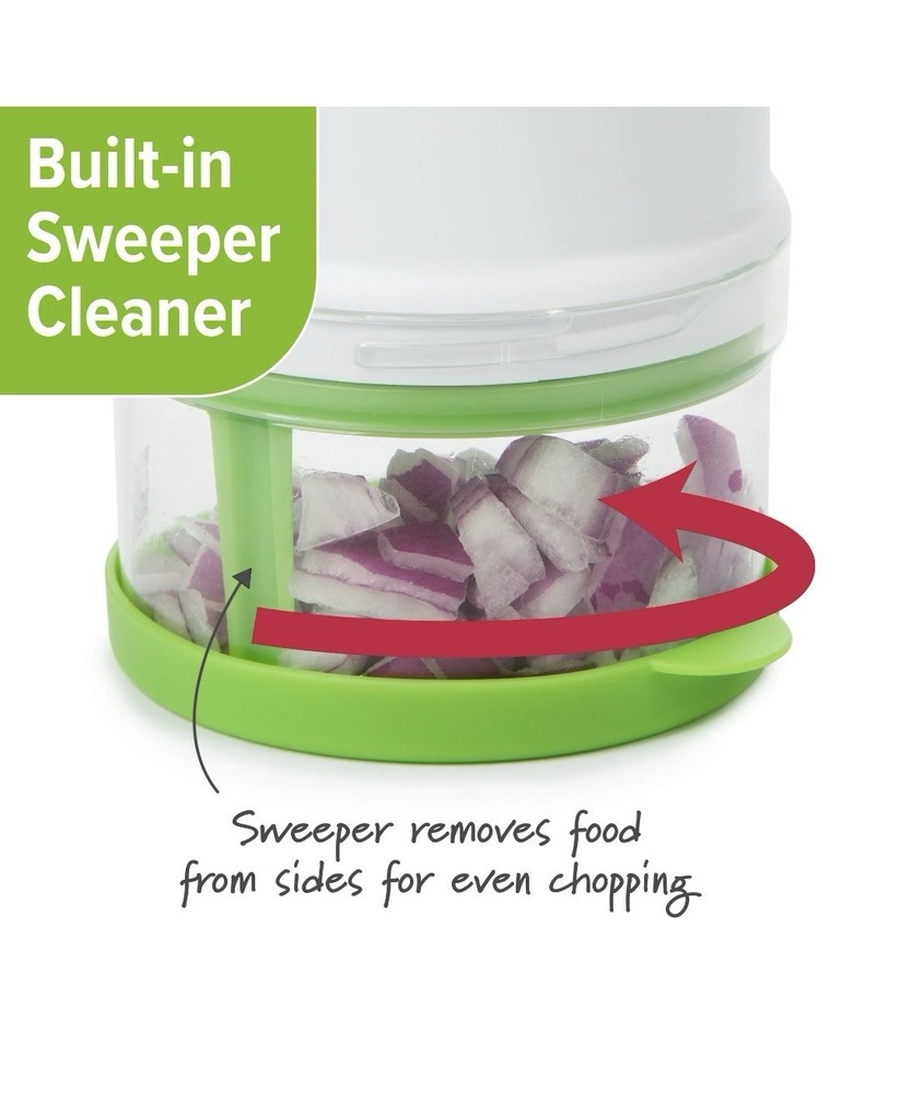 Progressive Prep Solutions Fresh Food Chopper Manual Push Function White/Green