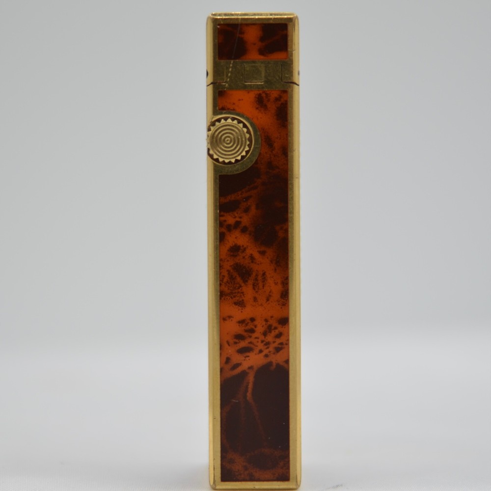 Dunhill Rollagas Lighter Laquer-Brown Shell-Ultrasonically cleaned_Working