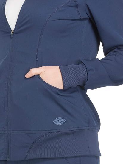 Navy Dickies Scrubs Dynamix Zip Front Warm Up Jacket DK330 NAV