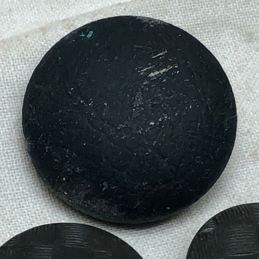 Vintage Black Weave Pattern Buttons Plastic 7