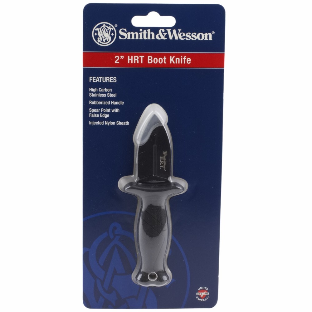 Smith & Wesson S&W Boot Fixed Blade Knife Black Nylon Handle Spear Point Blade