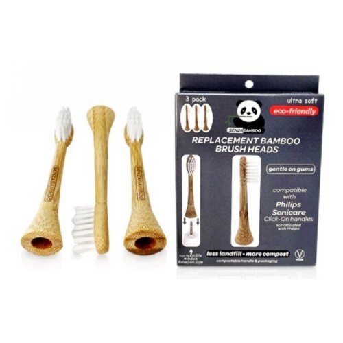 Replacement Bamboo Brush Heads 3 Count By Senzacare