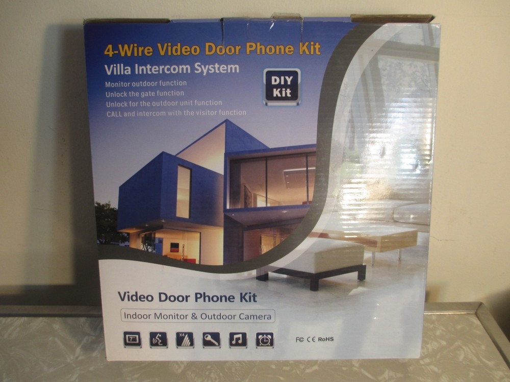 NEW Bcomtech 4-Wire Video Door Phone Kit Intercom System! Model #: DS-M708-P203T