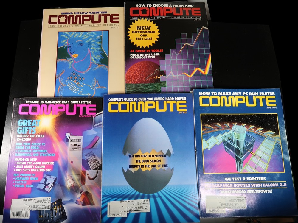 Compute Computer Magazine - 1990 & 1991 - NINE Issues LOT