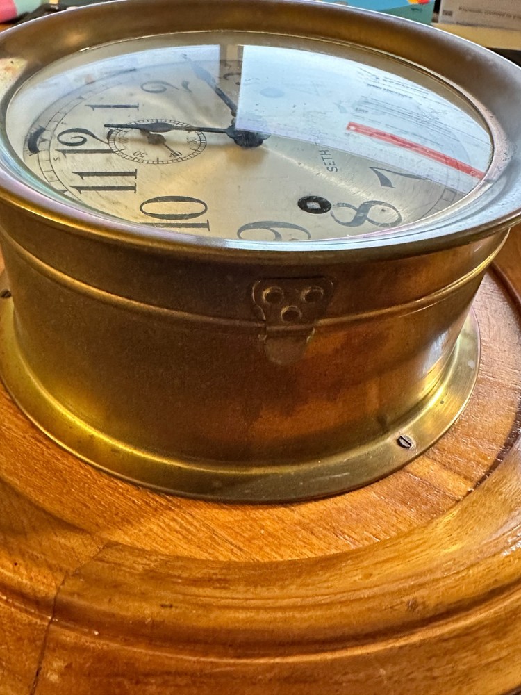 Vintage SETH THOMAS WWll Navy Ships Deck Clock (C4D4)
