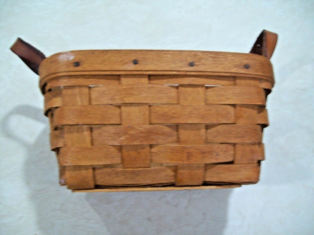 1993 Longaberger 7" x 5" Rectangular Basket Leather Handles