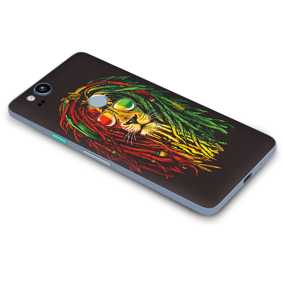 Google Pixel 2 Skins Decal Wrap Rasta Dread Lion Irie
