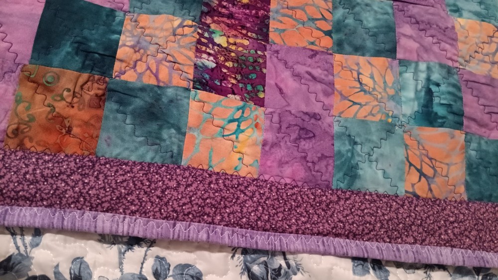 Vintage Handmade Quilted Batik Wall Hanging