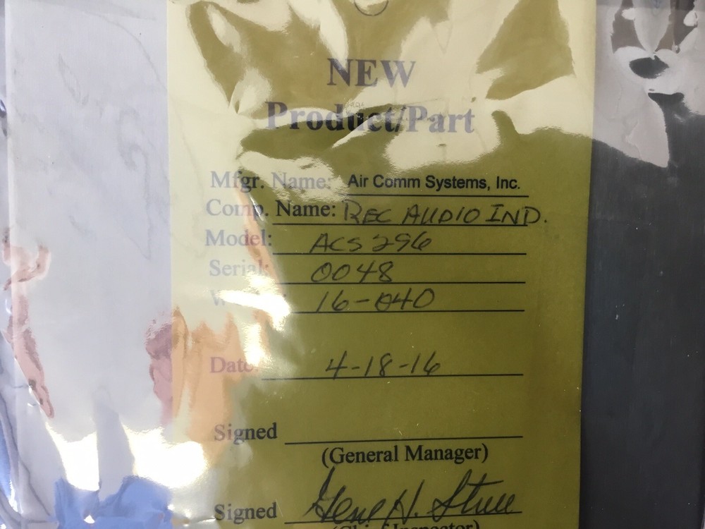 Air Comm Systems ACS 296 Audio Indicator (new)