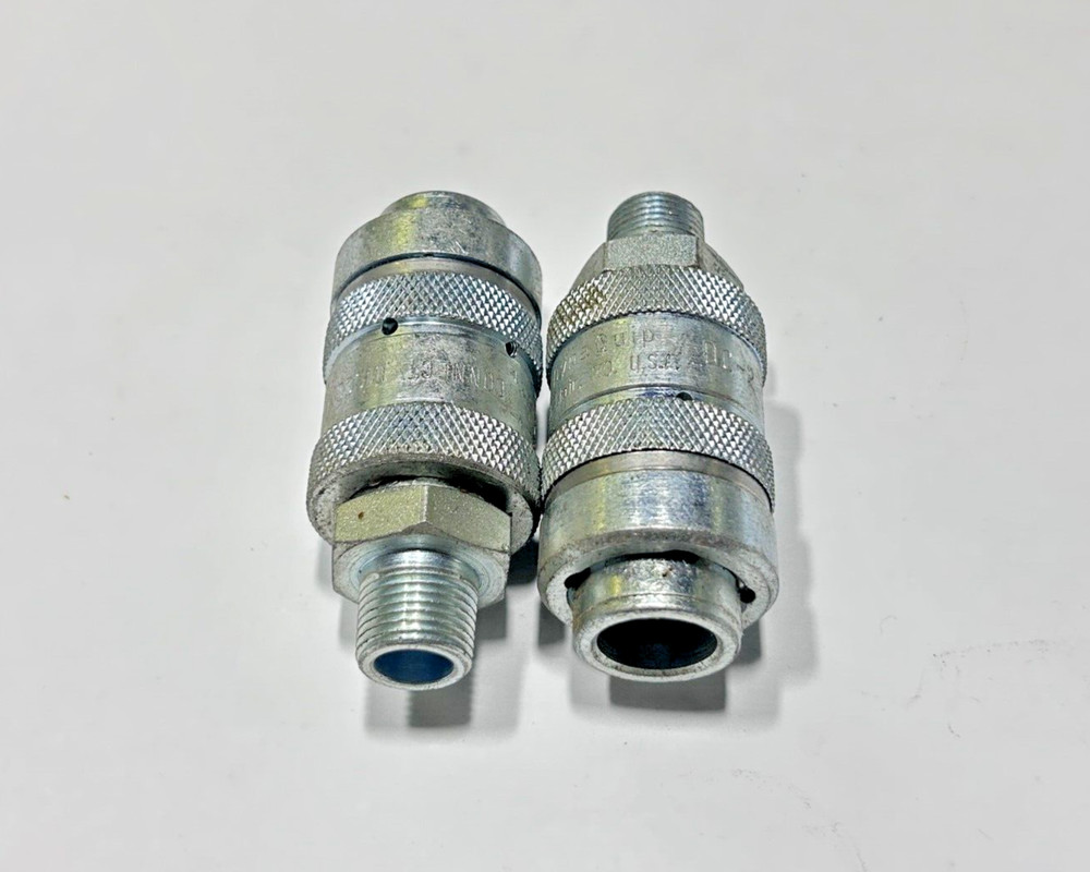 (2) DYNAQUIP DC-2 3/8" MPT Quick Disconnect Steel Coupler