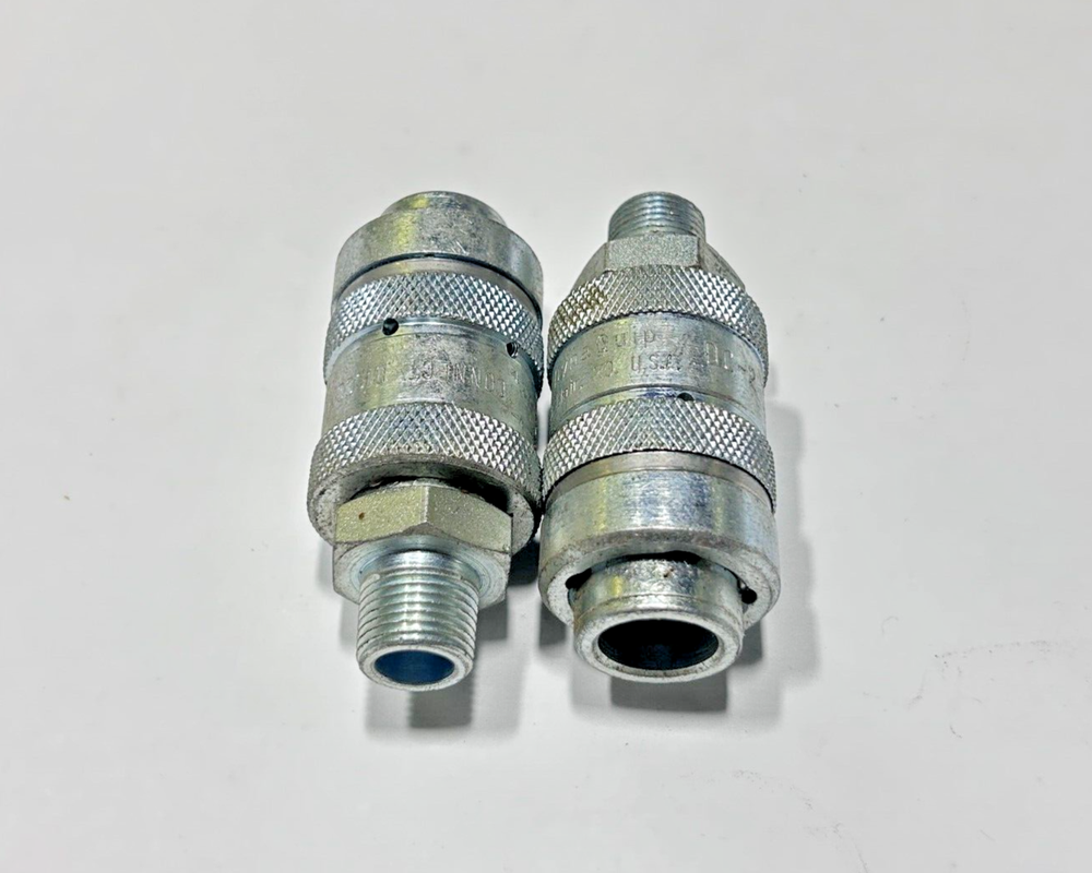 (2) DYNAQUIP DC-2 3/8" MPT Quick Disconnect Steel Coupler