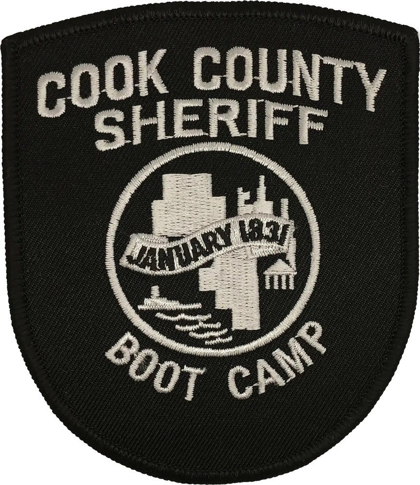 COOK COUNTY SHERIFF SHOULDER PATCH: Boot Camp Black & Silver