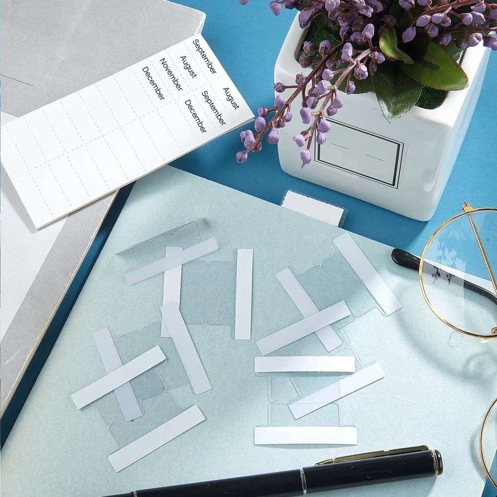 Insertable Self Adhesive Tabs with Printable Inserts, 1 Inch Clear Index Tabs...