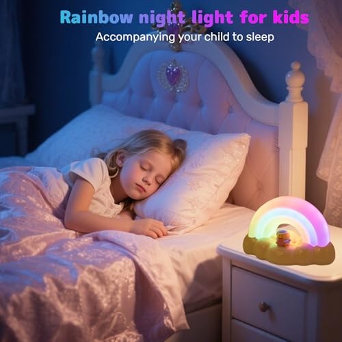 Rainbow Night Light for Kids, Cute Rainbow Light with 3 Lighting Modes & Yellow