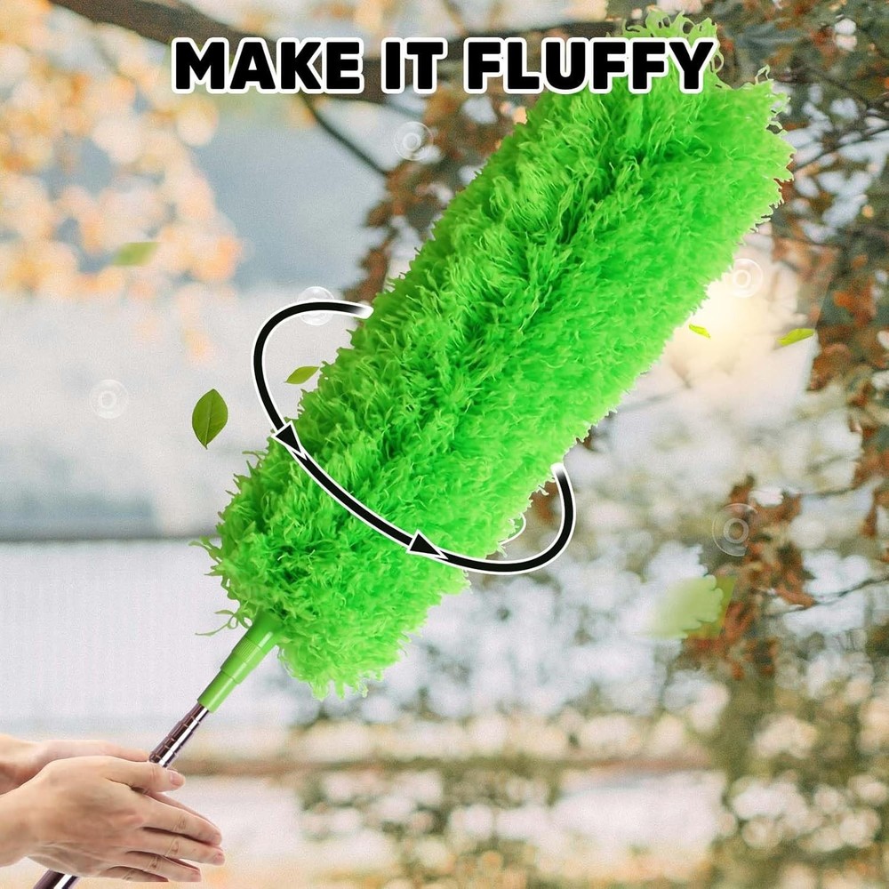 Cobweb Duster with Extension Pole, Ceiling Fan Duster with Long Handle, Spide...