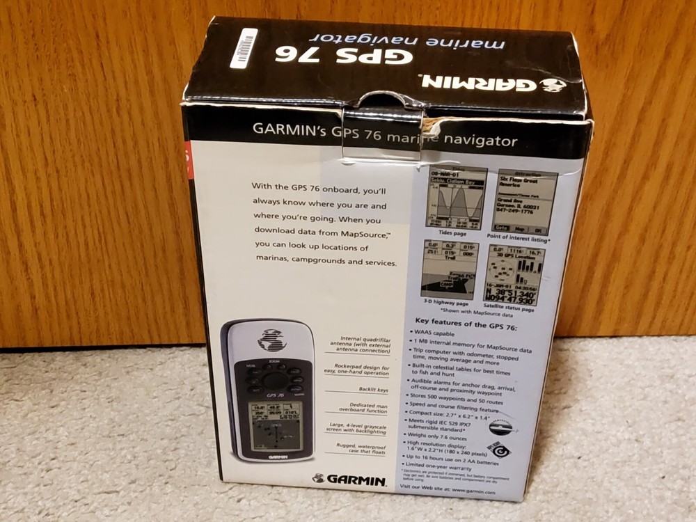 Garmin GPSMAP 76 Tested Clean Bundle w/ box, strap, manuals, cables EUC