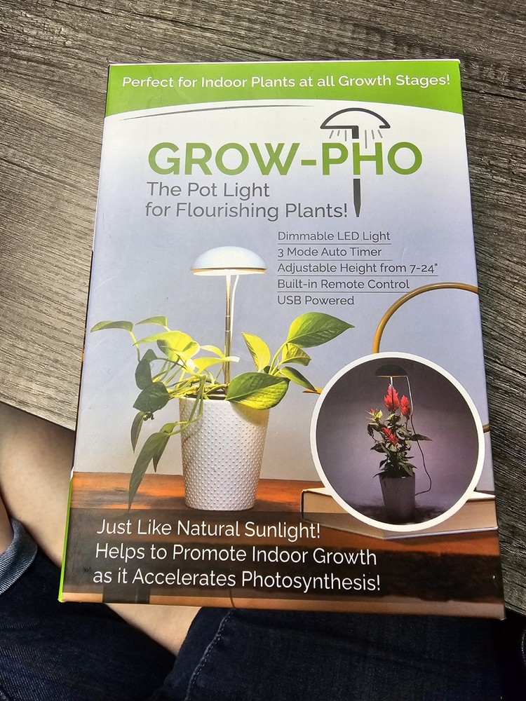 Grow-Pho LED Grow Light USB Powered Dimmable Full Spectrum Timer Remote