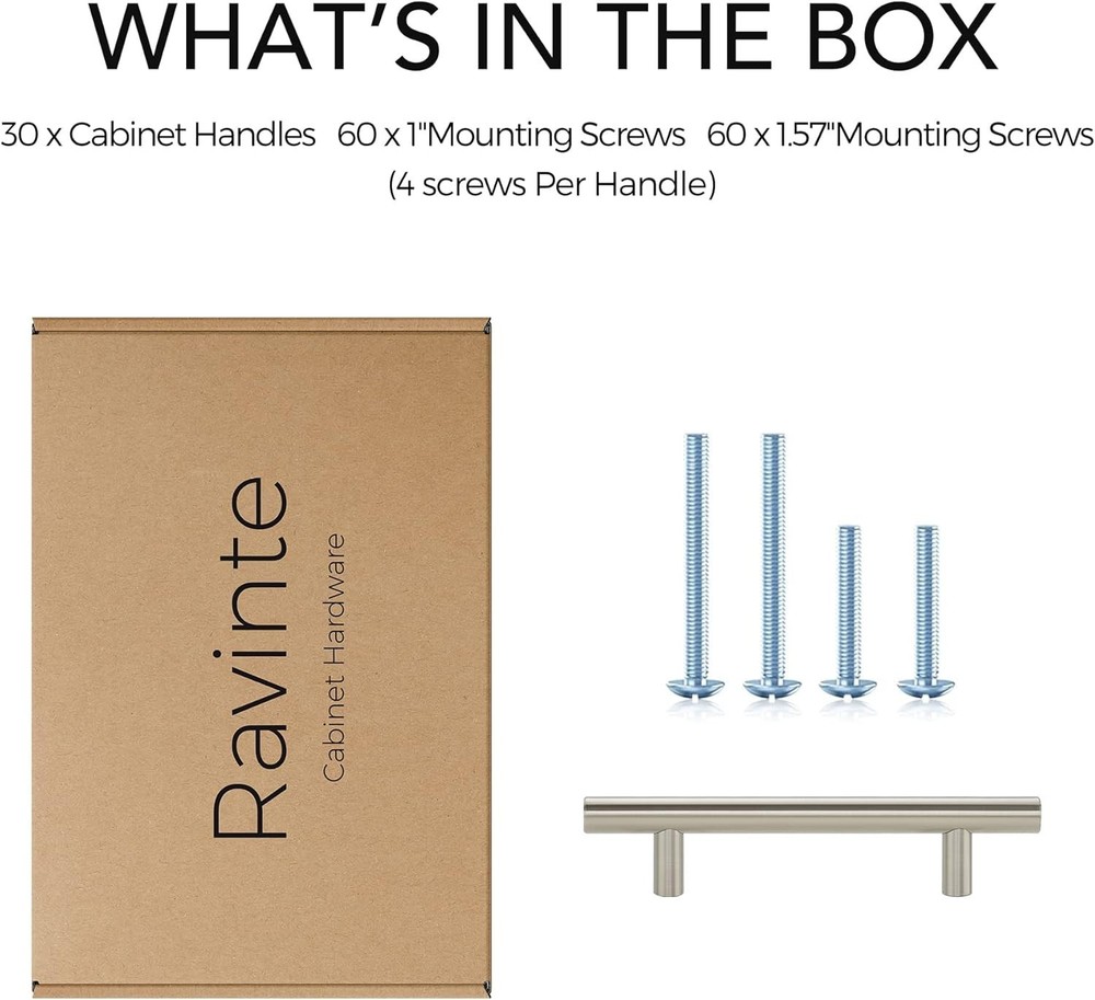 30 Pack Satin Nickel Kitchen Drawer Pulls