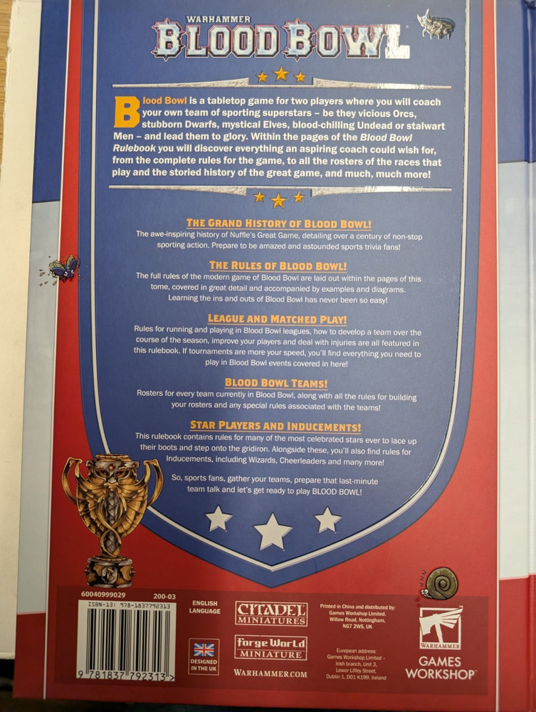 Blood Bowl Third Season Rulebook and Reference Sheets, GW