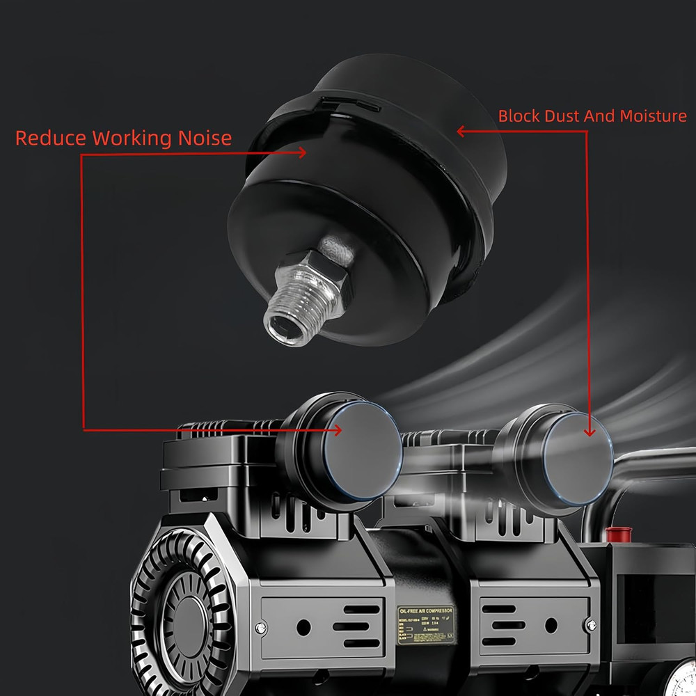 3/4"Thread Air Compressor Silencer Filter,20Mm Metal Air Compressor Intake Filte