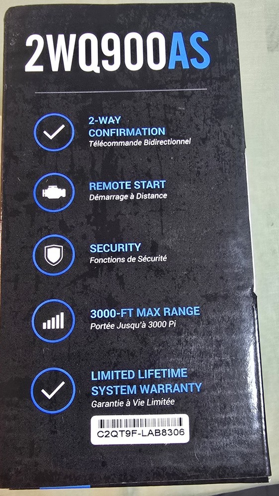 Compustar CS2WQ900-AS 2-Way LCD 3000-FT Max Range Remote Start + Security System