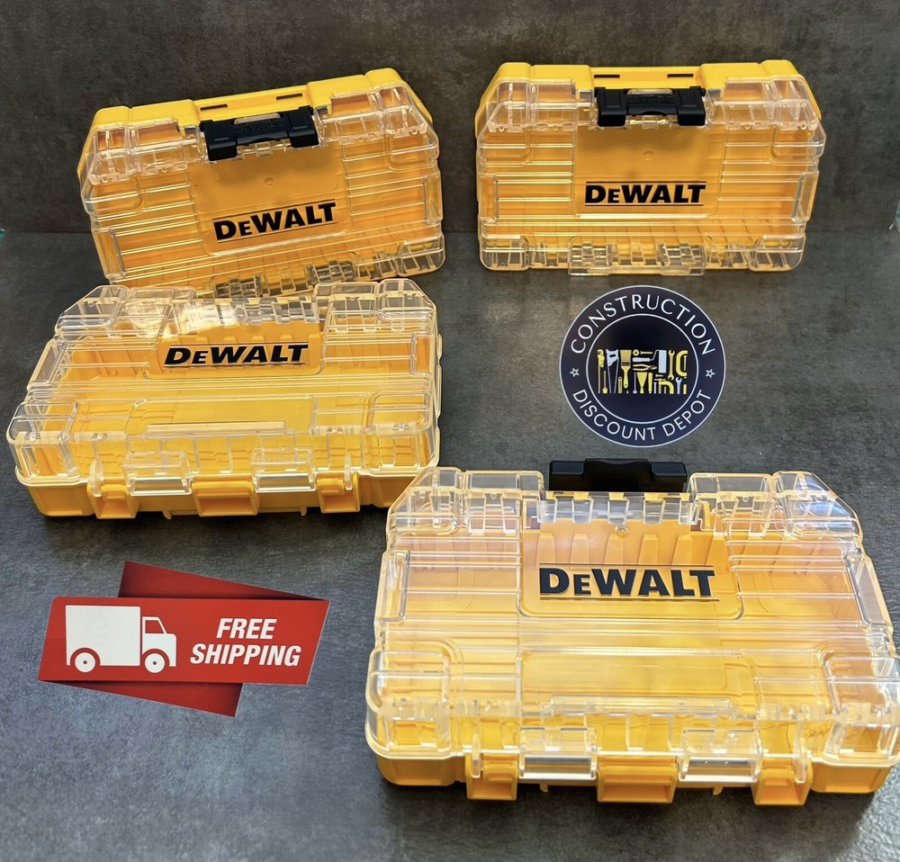 4 DEWALT Tough Case Drill Bit Tip Storage Organizer STACKABLE INTERLOCKING