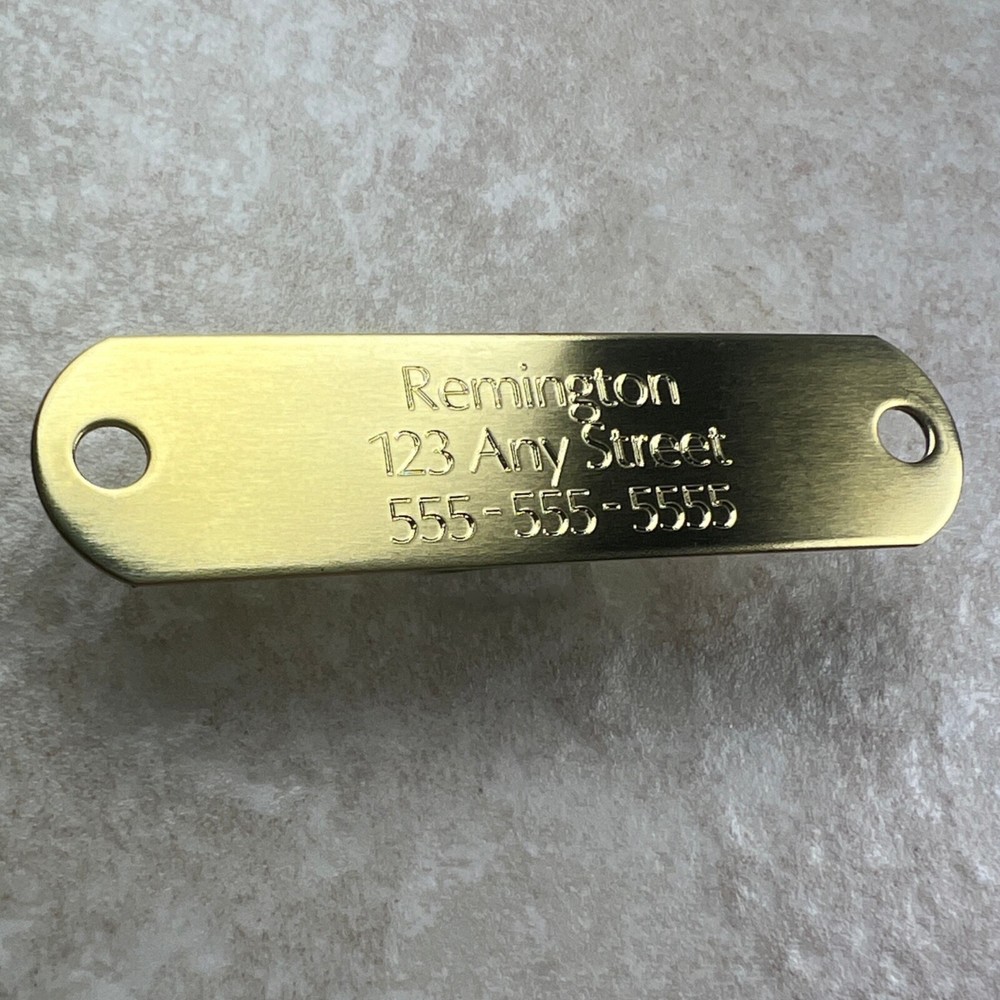 Custom Engraved NAME PLATE Engraved Dog Tags Personalized COLLAR BRUSHED BRASS