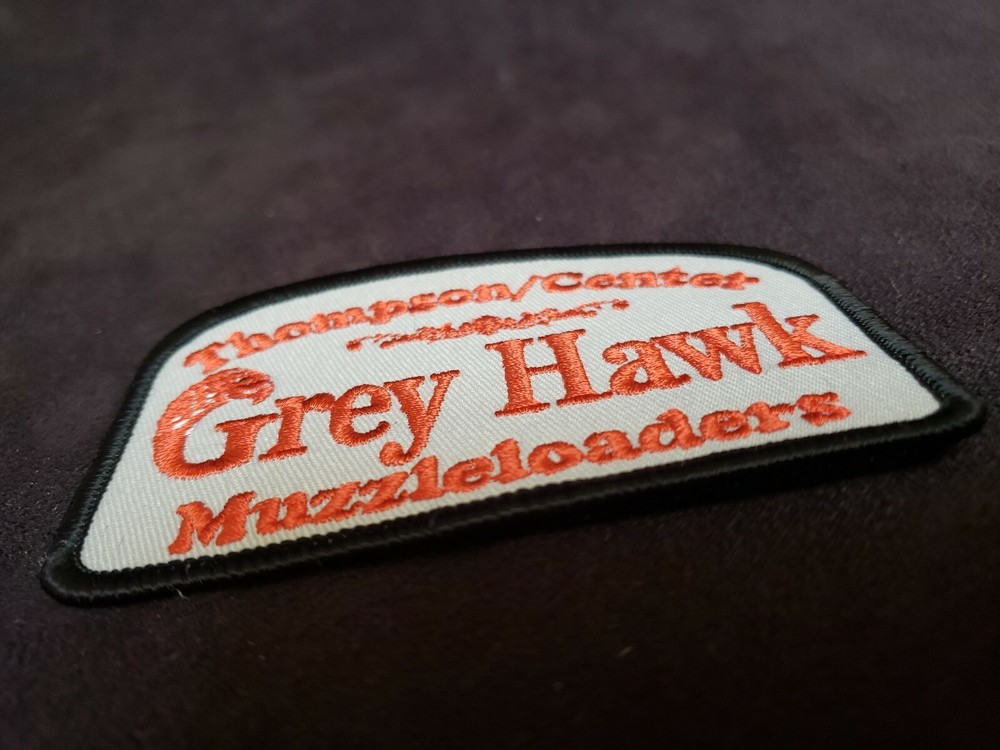 Thompson/Center Grey Hawk Muzzleloaders Embroidered Patch 3.25" Red Grey Black