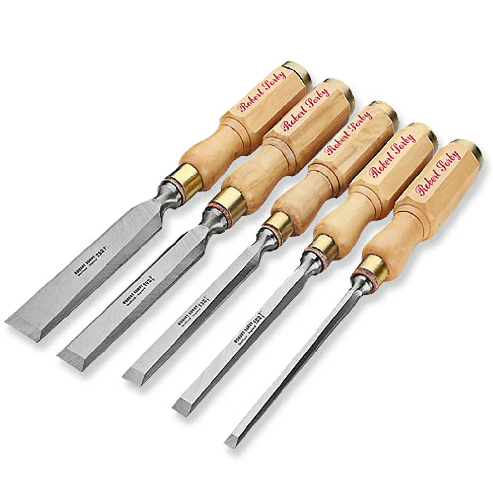 Sorby 5 Pc. Octagonal Boxwood Handle Bench Chisel Set