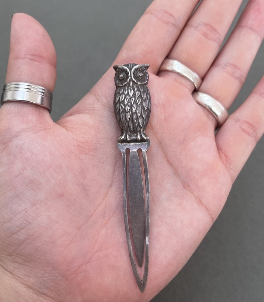 Vintage Owl Silver Bookmark