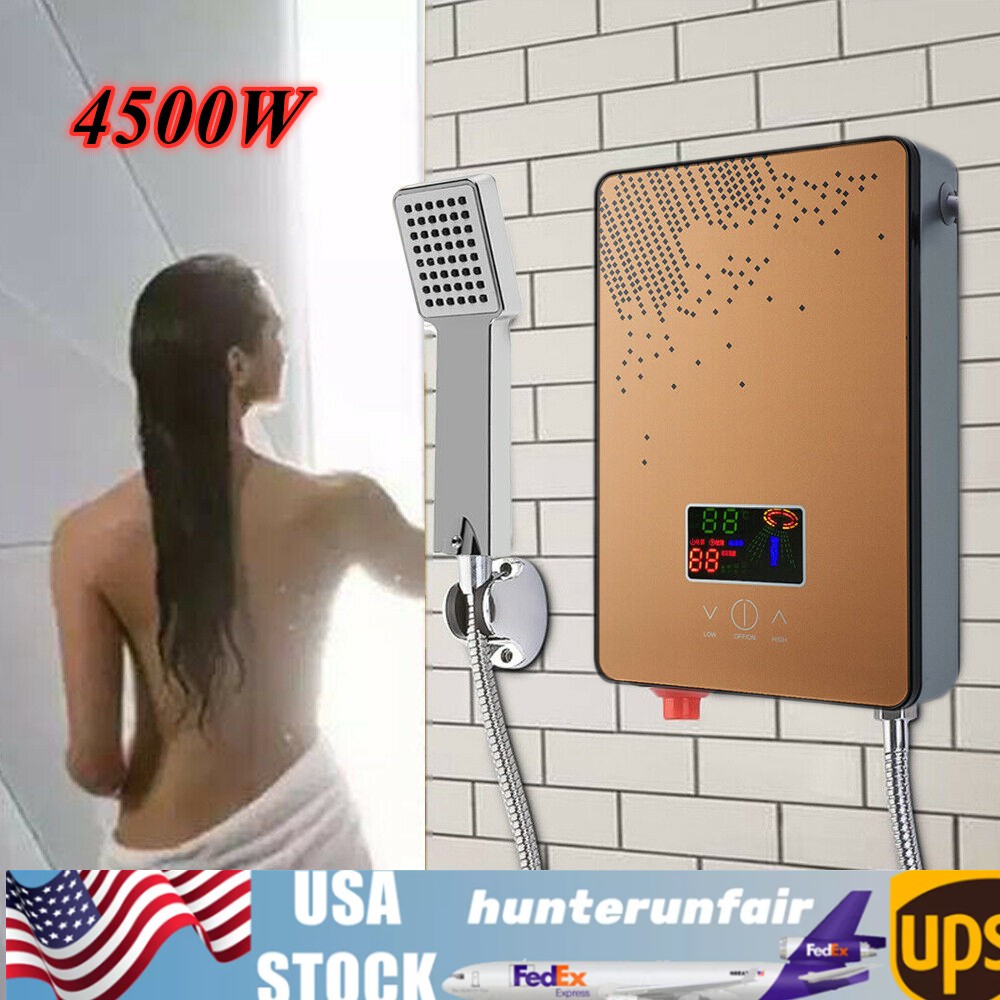 110V Instant Electric Tankless Hot Water Heater On Demand Whole House 4500W Neu