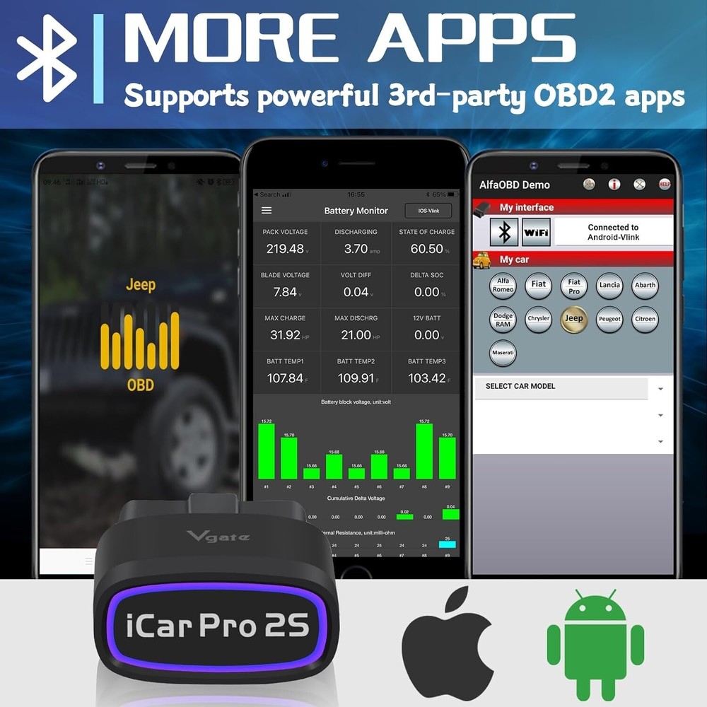 Vgate iCar Pro 2S OBD2 Scanner Bluetooth Iphone & Android Scan Car Code Reader
