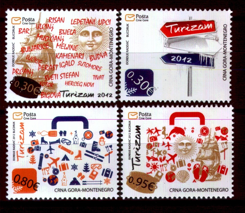 167 - MONTENEGRO 2012 - Tourism - MNH Set