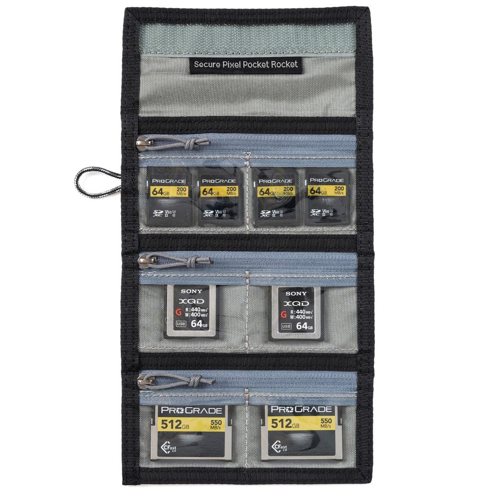 Secure Pixel Pocket Rocket V2 Folding Wallet for Multiple Card Sizes (Black S...