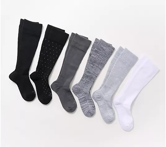 Tommie Copper 6 Pack SnugStay WOTC Compression Socks - Basic Dot Large