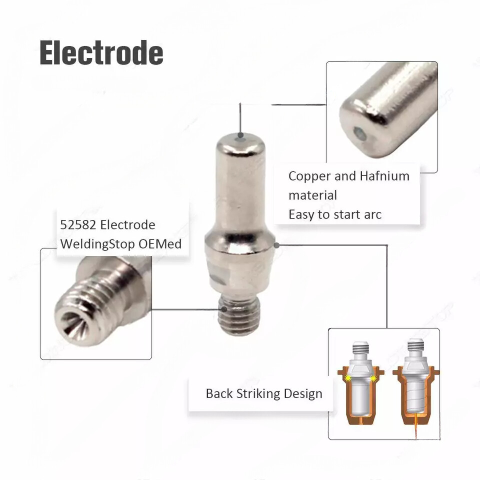 Plasma Electrodes for PT-60 PT-40 IPT60 IPT-60 Torch Pkg10pcs