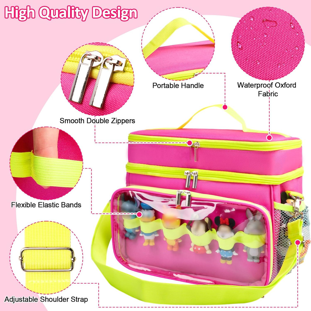 Toniebox Starter Set Carrying Case with Shoulder Strap - Double Layer Organizer