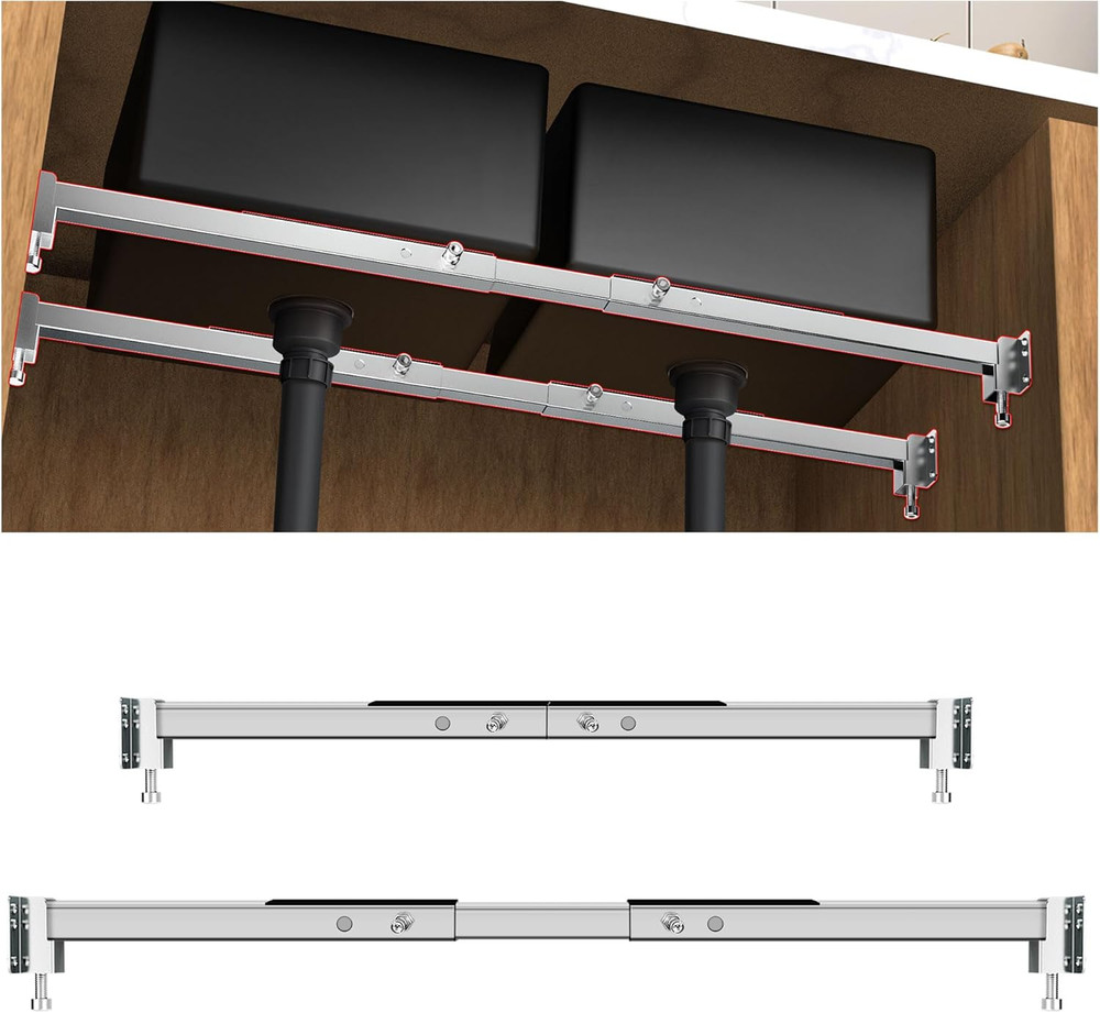 Qualward Undermount Sink Brackets,Adjustable Undermount Sink Support, Stainless