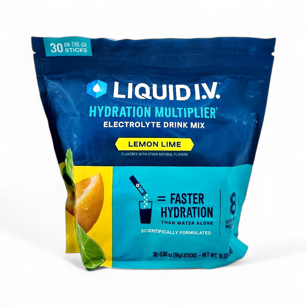 Liquid I.V. Hydration Multiplier Electrolyte Drink Powder, Lemon Lime - 30 Pack